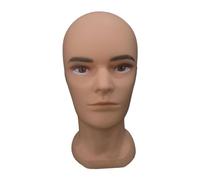 B Baosity Maniquí Cabeza Hombre Calva Soporte Exhibidor Porta Pelucas Mannequin Modelo con Maquillaje PVC Adecuado para Salón Comercio Hogar Decoración, HL03