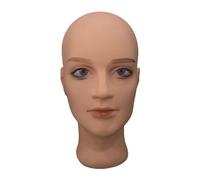 B Baosity Maniquí Cabeza Hombre Calva Soporte Exhibidor Porta Pelucas Mannequin Modelo con Maquillaje PVC Adecuado para Salón Comercio Hogar Decoración, 04