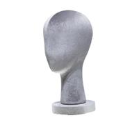 B Baosity Mannequin Cabeza Maniquí de Exhibición para Peluca Soporte de Terciopelo Multifunción con Base Firme Adecuada para Tiendas Salones Hogar Y Viaje, Gris, Altura 33cm