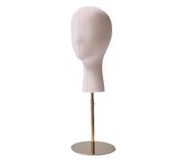 B Baosity Mannequin Cabeza para Pelucas Soporte de Sombrero Porta Pelucas Estructura Fácil de Limpiar Adecuado para Coleccionistas Tiendas Minoristas de, Base dorada