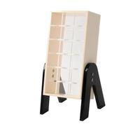 B Baosity Organizador Acrílico para Labiales Expositor Soporte Estante Mostrador con Divisiones Individuales Ranuras Diseño de Escritorio con Tornillos Visibles, Negro