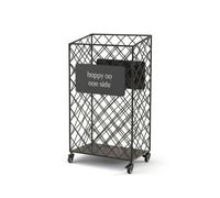 B Baosity Organizador de Equipamiento de Ejercicio Soporte Vertical Cesta con Ruedas Carrito para Colchonetas de Acero con Patrón en Rejilla y Marco Abierto, Negro, Grande