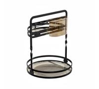 B Baosity Organizador de Tocador Giratorio Organizador de Maquillaje Estante Cosmético Porta Brochas Soporte de Perfumes Rotación 360 Grados de Acceso Adecuado, Negro, Básico