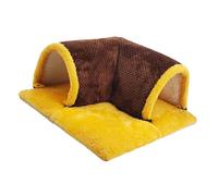 B Baosity para Cobayas Cama Refugio Hamster Tubo Suave Felpa Almohadilla Extraíble Fácil Desarmar y Limpiar Diseño Antideslizante Adecuado para Dormir y, Color café