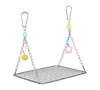 B Baosity Parrot Stand Perch Columpio Colgante para Loro Accesorio Masticable Acero Inoxidable Ahorro de Espacio Instalación Práctica Adecuado para Aves Pequeña, 15x20cm