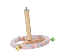 B Baosity Parrots Playstand Perchero para Aves con Rueda Giratoria Juguete Interactivo Madera Enriquecimiento Físico Adecuado para Jaula de Loros Periquitos CAC, Vistoso