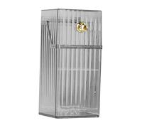 B Baosity Porta Brochas de Maquillaje Organizador Transparente con Tapa Estuche para Cepillos Cosméticos Lavable Caja Removible para Lápiz de Cejas Soporte para, Gris