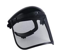 B Baosity Protector Facial Equipado con Visera de Malla Metálica Sombrero Protector Ajustable Pantalla para Protección Facial Banda para Cabeza Ergonómica, negro, universal
