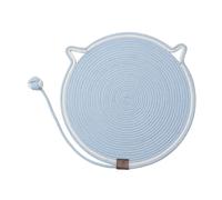 B Baosity Rascador para Gatos Alfombra Redonda Protector de Sofá Esterilla con Bola Interactiva Fabricada en Cuerda de Algodón Adecuada para Gatos Y Ornamento D, Azul Claro