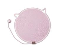 B Baosity Rascador para Gatos Alfombra Redonda Protector de Sofá Esterilla con Bola Interactiva Fabricada en Cuerda de Algodón Adecuada para Gatos Y Ornamento D, Rosa