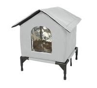 B Baosity Refugio para Gato Casa para Exterior Portátil con Espuma Interna Y Mango Fácil de Llevar Resistente Al Agua Adecuada para Jardín Comunidad, M Grey