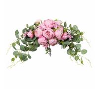 B Baosity Silla de con Guirnalda Floral para Respaldo Decoración de Peonías Falsas Guirnalda para Respaldo Adorno de Mesa Principal Conjunto Coordinado de, Champán
