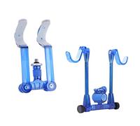 B Baosity Soporte de Caña de Pescar Plegable Doble Portacañas Telescópico Portátil con Cabezal Luminoso Y Base Estable de PC Accesorio para Pescadores, Conjunto Doble Azul