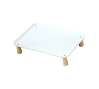 B Baosity Soporte para Comedero de Mascotas, Soporte Ergonómico para, Estante Automático para Comederos de Mascotas, Blanco 37x26,5x8cm