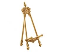 B Baosity Soporte para Platos de Latón Expositor Bandeja Atril con Detalles Tallados y Base Equilibrada Adecuado para Decoración de Hogar Oficina Recepción Escaparate 24cm