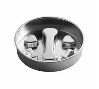 B Baosity Tazón de Acero Inoxidable para Mascotas Comedero con Base Antideslizante Superficie Lisa Diseño para Comer Adecuado para Perros y Alimentación, 22CM, Hueso