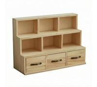 B Baosity Wooden Wall Shelf Estante de Almacenamiento de Mesa Organizador de Pino con Diseño Escalonado y Cajones para Material de Oficina Adecuado para Escritorio Sala de Estudio Hogar 38cm X 27cm X