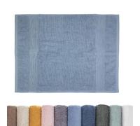 B BARCELOHOGAR Alfombra de Rizo 100% Algodón para Baño - 50x70 cm, Suave y Absorbente, Color Azul, Modelo Jade