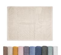B BARCELOHOGAR Alfombra de Rizo 100% Algodón para Baño - 50x70 cm, Suave y Absorbente, Color Beige, Modelo Jade