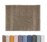 B BARCELOHOGAR Alfombra de Rizo 100% Algodón para Baño - 50x70 cm, Suave y Absorbente, Color Taupe, Modelo Jade