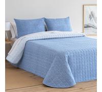 B BARCELOHOGAR Colcha Bouti Reversible Lino - 10 Celeste, 90 cm