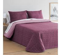 B BARCELOHOGAR Colcha Bouti Reversible Lino - 23 Malva, 180 cm