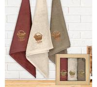 B BARCELOHOGAR Estuche 3 Paños R. A. Pan Bordados 50X50 Cms.