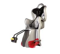 b bellelli B-One - Asiento Posterior de Bicicleta - para niños de hasta 22 kg, de 3 a 8 años - Se Fija al Cuadro - Plateado