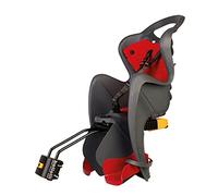 b bellelli Mr. Fox - Asiento Posterior de Bicicleta - para niños de hasta 22 kg, de 3 a 8 años - Se Fija al Cuadro, Reclinable- Gris Oscuro