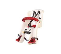 b bellelli Tatoo Plus - Asiento Delantero de Bicicleta - para Niños de hasta 15 kg, de 9 Meses a 3 años - Se Fija al Manillar - Blanco y Rojo