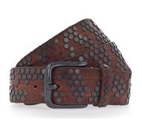 b.belt 40 mm Full Leather Belt With Mixed Rivets W100 Mid Brown