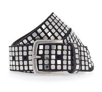 b.belt Quinn Silver Leder-Nietengürtel W100 Black