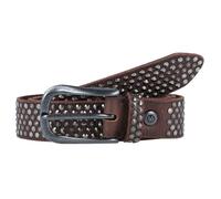 b.belt Cinturón de cuero con tachuelas chocolate brown (BB0228L03-90-0670)