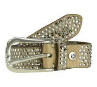 b.belt Cinturón de cuero con tachuelas 95 cm 95 cm beige