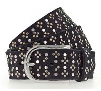 b.belt Tini Silver Leather Belt W80 Black