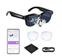 B BestCon Gafas inteligentes de IA con cámara HD, asistente de IA integrado ChatGPT, reconocimiento de imágenes IA, soporte para traducción en tiempo real, audio abierto, grabación de vídeo, llamadas