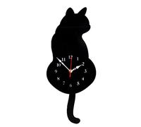 B Blesiya Moderno Reloj de Pared de Péndulo Decorativa para Dormitorios de Casa - Gato Negro