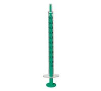 B. Braun 9166017 Injeción desechable de Herkt-F 2P Inyection Jeringa, verde, capacidad de 1 ml, Paquete de 100