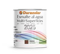 B BRIDECO Esmalte al Agua Multi Superficie - Color Satinado Pardo - 750 ml - Acabado Brillante - Sin Olor - Resistente a Golpes, Roces y Manchas - Antioxidante - Rápido Secado - Duracolor