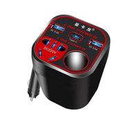 (B) Car Power Inverter 24V/12V Led Display 3 USB Ports + Cigarette Lighter