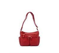 B. Cavalli Bolso de hombro mujer de piel sintética Made in Italy Casual Moda BC1355 30 x 21 x 12 cm, rojo