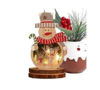 (B)Christmas Wooden Ornaments Glowing Festive Creative Tree Ornaments For Tradition Festival Family Holiday Party Cheer