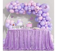 B-Cool Lavender Sequin mantel Lilac Lilac Wedding Farthin mantel elegante y elegante mantel para evento romntico o banquete 60x102 pulgadas