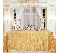 B-COOL Mantel Brillante de Tela de Lentejuelas Color Dorado para Ceremonias, Fiestas, Halloween, 50 x 80 Pulgadas
