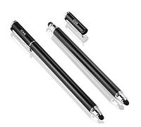 B&D Lápiz Táctil 2 en 1 Lápiz para Tableta con 10 Puntas de Goma de Repuesto para iPad, Tablets, iPhones, Samsung Galaxy Note/Tab, LG&HTC - Negro*2