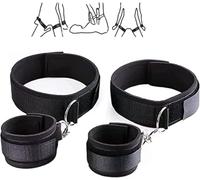 B - D - S - M conjunto de muslos y muñecas - conjunto de fitness de yoga, accesorios de juego emparejados (negro)
