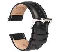 B&E Correa de Reloj de Cuero de Liberación Rápida - Correas de Estilo Elegante para Hombres y Mujeres para Relojes Tradicionales e Inteligentes - 18 mm 20 mm 22 mm de Ancho Disponible-BK16