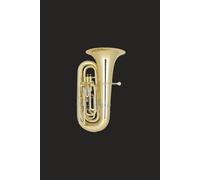 B-flat Tuba Notebook: 6"x9" matt black paperback journal - 120 lined pages - BBb bass tuba brass band