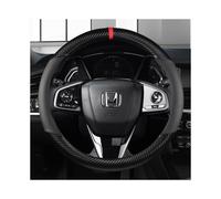 (B)Fundas para volante de coche de 38 cm de cuero y fibra de carbono para Honda Accord City Civic Fit