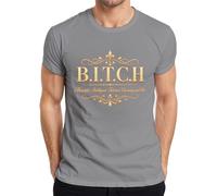 B.I.T.C.H. Beautiful Intelligent Talented - Camiseta para hombre, gris, XL